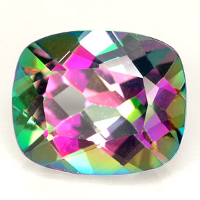 6.40 ct Multicolor Mystic Topaz Stone, Natural Mystic Topaz in Cushion-Cut Shape for Sale