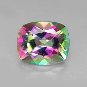 6.03 ct Multicolor Mystic Topaz Gemstone, Mystic Topaz Gem in Cushion-Cut Shape for Sale.
