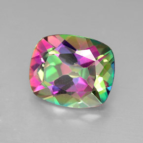 6.03 ct Multicolor Mystic Topaz Stone, Natural Mystic Topaz in Cushion-Cut Shape for Sale