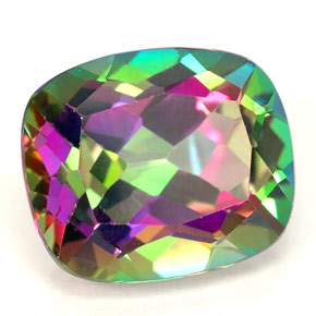 6.88 ct Multicolor Mystic Topaz Stone, Natural Mystic Topaz in Cushion-Cut Shape for Sale