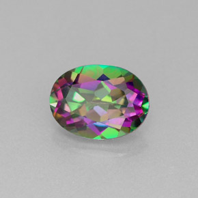 1.50 ct Multicolor Mystic Topaz Stone, Natural Mystic Topaz in Oval Facet Shape for Sale