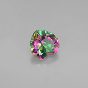 0.94 ct Multicolor Mystic Topaz Stone, Natural Mystic Topaz in Heart Facet Shape for Sale