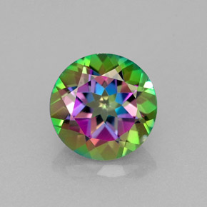 2.34 ct Multicolor Mystic Topaz Gemstone, Mystic Topaz Gem in Round Facet Shape for Sale.