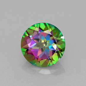 2.34 ct Multicolor Mystic Topaz Stone, Natural Mystic Topaz in Round Facet Shape for Sale