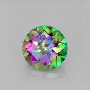 2.24 ct Multicolor Mystic Topaz Stone, Natural Mystic Topaz in Round Facet Shape for Sale