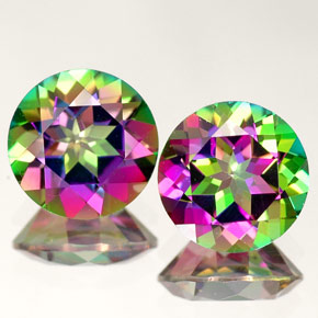 4.21 ct Multicolor Mystic Topaz Gemstone, Mystic Topaz Gem in Round Facet Shape for Sale.
