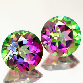 4.21 ct Multicolor Mystic Topaz Stone, Natural Mystic Topaz in Round Facet Shape for Sale
