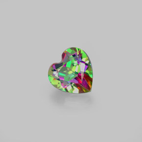 1.04 ct Multicolor Mystic Topaz Stone, Natural Mystic Topaz in Heart Facet Shape for Sale