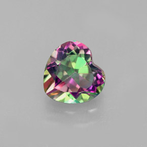 0.97 ct Multicolor Mystic Topaz Gemstone, Mystic Topaz Gem in Heart Facet Shape for Sale.