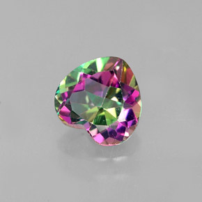 0.97 ct Multicolor Mystic Topaz Stone, Natural Mystic Topaz in Heart Facet Shape for Sale