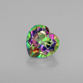 1.06 ct Multicolor Mystic Topaz Gemstone, Mystic Topaz Gem in Heart Facet Shape for Sale.