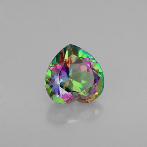 1.06 ct Multicolor Mystic Topaz Stone, Natural Mystic Topaz in Heart Facet Shape for Sale