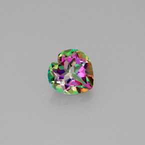 0.96 ct Multicolor Mystic Topaz Gemstone, Mystic Topaz Gem in Heart Facet Shape for Sale.