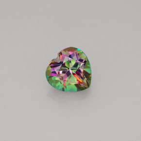 1.05 ct Multicolor Mystic Topaz Gemstone, Mystic Topaz Gem in Heart Facet Shape for Sale.
