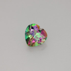 1.05 ct Multicolor Mystic Topaz Stone, Natural Mystic Topaz in Heart Facet Shape for Sale