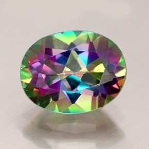 2.24 ct Multicolor Mystic Topaz Gemstone, Mystic Topaz Gem in Oval Facet Shape for Sale.