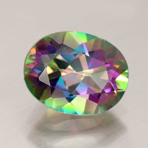 2.24 ct Multicolor Mystic Topaz Stone, Natural Mystic Topaz in Oval Facet Shape for Sale