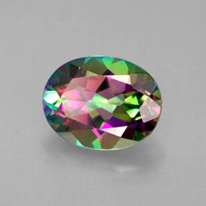2.12 ct Multicolor Mystic Topaz Stone, Natural Mystic Topaz in Oval Facet Shape for Sale