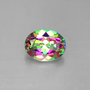 2.11 ct Multicolor Mystic Topaz Gemstone, Mystic Topaz Gem in Oval Facet Shape for Sale.
