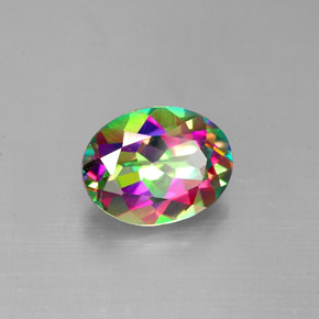 2.11 ct Multicolor Mystic Topaz Stone, Natural Mystic Topaz in Oval Facet Shape for Sale