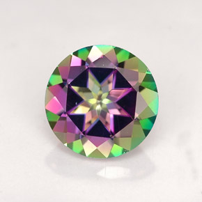 2.22 ct Multicolor Mystic Topaz Stone, Natural Mystic Topaz in Round Facet Shape for Sale