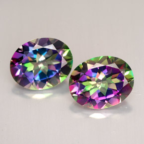 5.93 ct Multicolor Mystic Topaz Gemstone, Mystic Topaz Gem in Oval Facet Shape for Sale.