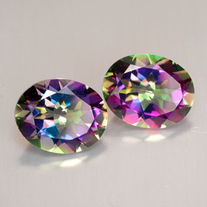 5.93 ct Multicolor Mystic Topaz Stone, Natural Mystic Topaz in Oval Facet Shape for Sale
