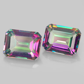 5.44 ct Multicolor Mystic Topaz Stone, Natural Mystic Topaz in Octagon Facet Shape for Sale