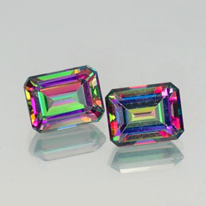 5.99 ct Multicolor Mystic Topaz Gemstone, Mystic Topaz Gem in Octagon Facet Shape for Sale.