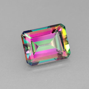 3.19 ct Multicolor Mystic Topaz Gemstone, Mystic Topaz Gem in Octagon Facet Shape for Sale.