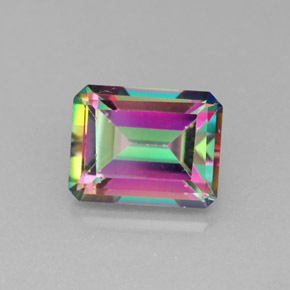 3.19 ct Multicolor Mystic Topaz Stone, Natural Mystic Topaz in Octagon Facet Shape for Sale