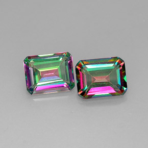7.38 ct Multicolor Mystic Topaz Gemstone, Mystic Topaz Gem in Octagon Facet Shape for Sale.