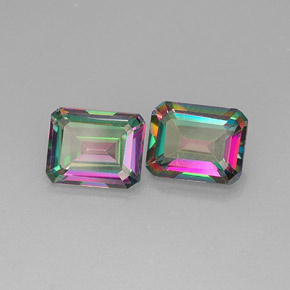 7.38 ct Multicolor Mystic Topaz Stone, Natural Mystic Topaz in Octagon Facet Shape for Sale
