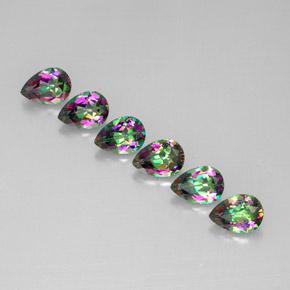 5.04 ct Multicolor Mystic Topaz Gemstone, Mystic Topaz Gem in Pear Facet Shape for Sale.