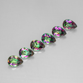 5.04 ct Multicolor Mystic Topaz Stone, Natural Mystic Topaz in Pear Facet Shape for Sale