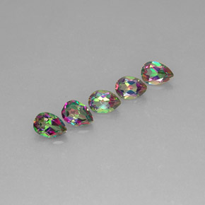 4.59 ct Multicolor Mystic Topaz Gemstone, Mystic Topaz Gem in Pear Facet Shape for Sale.
