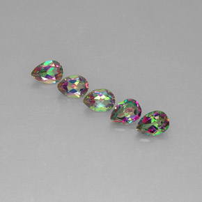 4.59 ct Multicolor Mystic Topaz Stone, Natural Mystic Topaz in Pear Facet Shape for Sale