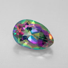 4.40 ct Multicolor Mystic Topaz Gemstone, Mystic Topaz Gem in Pear Facet Shape for Sale.