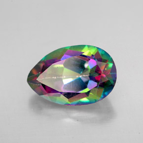 4.40 ct Multicolor Mystic Topaz Stone, Natural Mystic Topaz in Pear Facet Shape for Sale