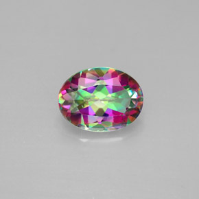 1.39 ct Multicolor Mystic Topaz Gemstone, Mystic Topaz Gem in Oval Facet Shape for Sale.