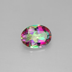 1.39 ct Multicolor Mystic Topaz Stone, Natural Mystic Topaz in Oval Facet Shape for Sale