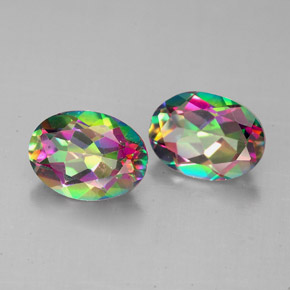 2.90 ct Multicolor Mystic Topaz Gemstone, Mystic Topaz Gem in Oval Facet Shape for Sale.