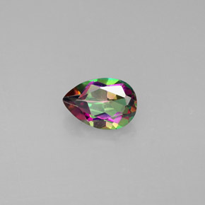 0.76 ct Multicolor Mystic Topaz Stone, Natural Mystic Topaz in Pear Facet Shape for Sale