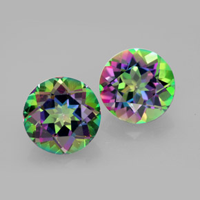 8.59 ct Multicolor Mystic Topaz Gemstone, Mystic Topaz Gem in Round Facet Shape for Sale.