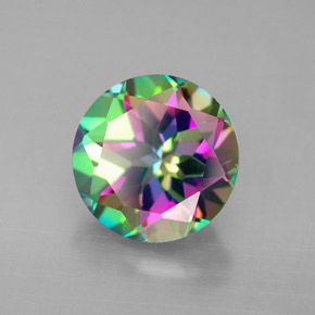 4.42 ct Multicolor Mystic Topaz Stone, Natural Mystic Topaz in Round Facet Shape for Sale