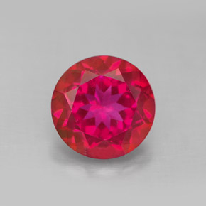 4.51 ct Red Mystic Topaz Gemstone, Mystic Topaz Gem in Round Facet Shape for Sale.