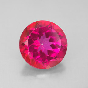 4.53 ct Red Mystic Topaz Gemstone, Mystic Topaz Gem in Round Facet Shape for Sale.