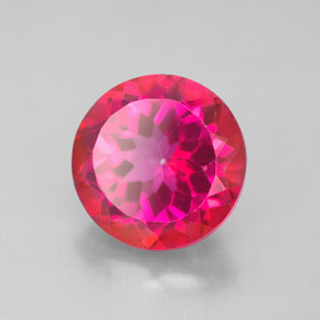 4.53 ct Red Mystic Topaz Stone, Natural Mystic Topaz in Round Facet Shape for Sale