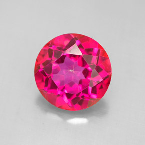 4.33 ct Red Mystic Topaz Gemstone, Mystic Topaz Gem in Round Facet Shape for Sale.