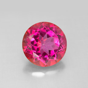 4.67 ct Red Mystic Topaz Gemstone, Mystic Topaz Gem in Round Facet Shape for Sale.